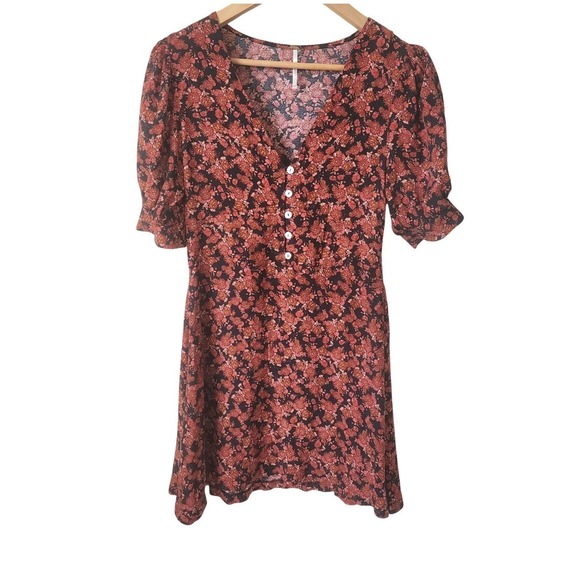 Free People Dresses & Skirts - Free People Flower Fields Mini Dress Floral XS Cottagecore Romantic Shabby Boho